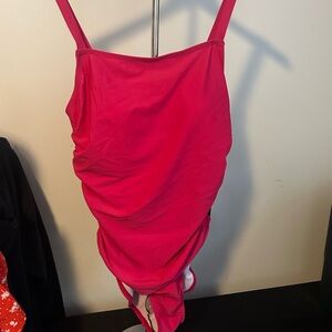 Vibrant Pink Ruched Swimsuit